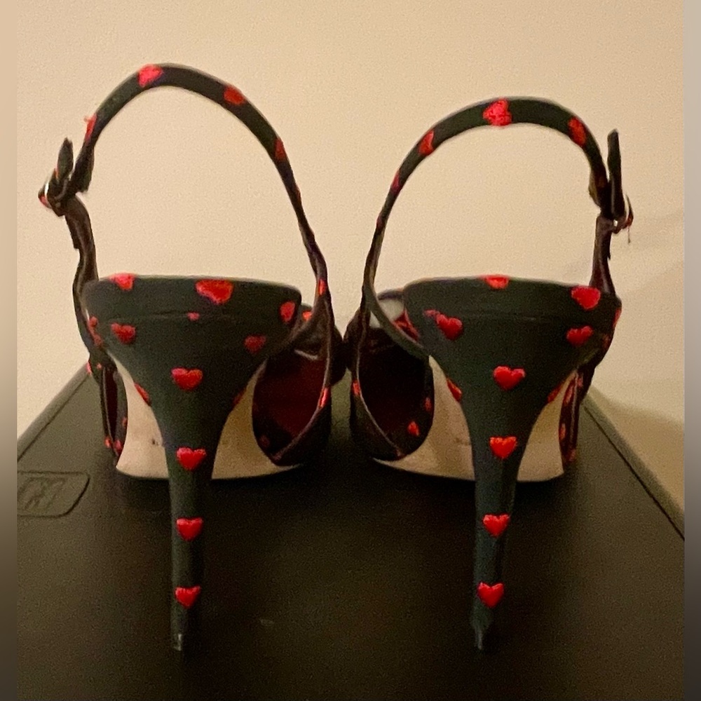 NEW kate spade Sheela Sling Taffeta with Hearts Size 8.5 - Picture 7 of 15